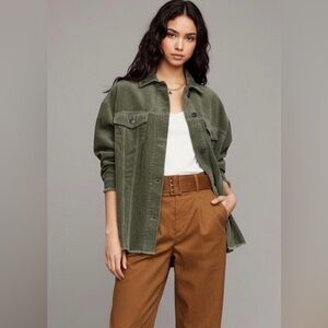 Zara Green Corduroy Utility Jacket